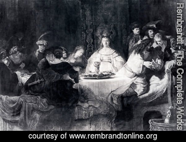 Rembrandt - Samson Posing The Riddle At His Wedding Feast