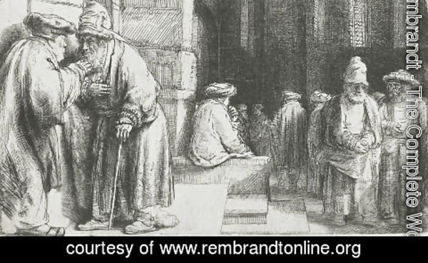 Rembrandt - Pharisees in the Temple (Jews in the synagogue)