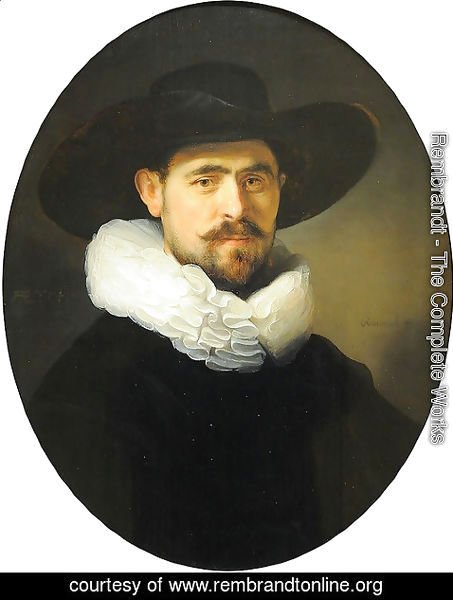 Rembrandt - Portrait of a Bearded Man in a Wide Brimmed Hat