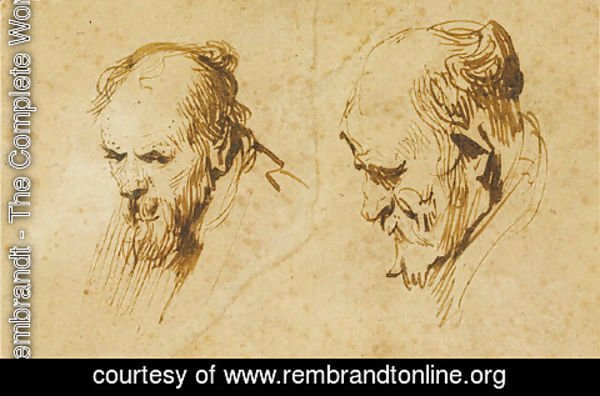 Rembrandt - Two Studies of the Head of an Old Man