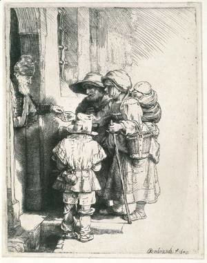 Beggars Receiving Alms at the Door of a House 1648