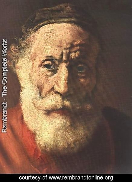 Rembrandt - Portrait of an Old Man in Red (detail -1) 1652-54