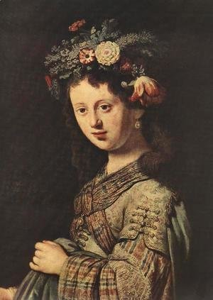 Saskia as Flora (detail) 1634
