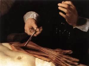Rembrandt - The Anatomy Lecture of Dr. Nicolaes Tulp (detail) 1632
