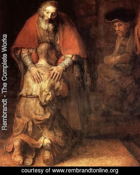 Rembrandt - The Return of the Prodigal Son (detail -1) c. 1669