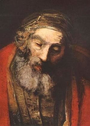 Rembrandt - The Return of the Prodigal Son (detail -2) c. 1669