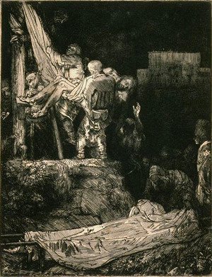 Rembrandt - Descent from the Cross by Torch Light