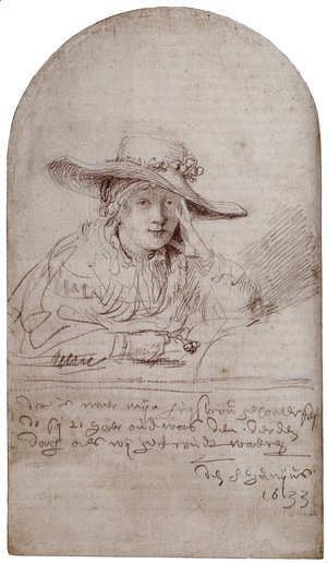 Rembrandt - Saskia In A Straw Hat