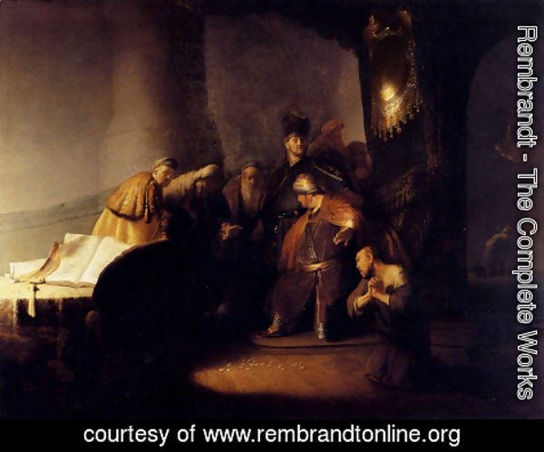 Rembrandt - Repentant Judas Returning The Pieces Of Silver