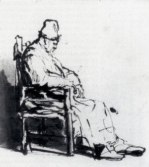 Rembrandt - Seated Old Man (possibly Rembrandt's father)