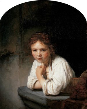 Rembrandt - A Young Girl Leaning on a Window-Sill