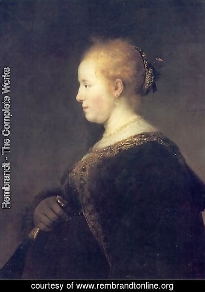 Rembrandt - Portrait of a Young Woman with the Fan