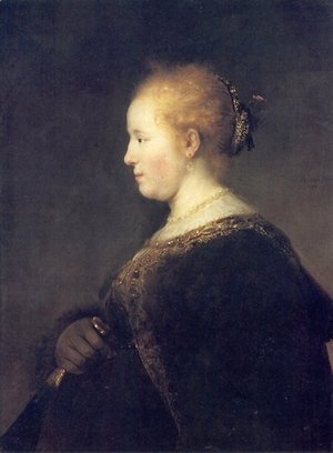 Rembrandt - Portrait of a Young Woman with the Fan