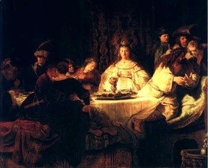 Rembrandt - Samson Le Mariage Et L Enigme,dresde 1638