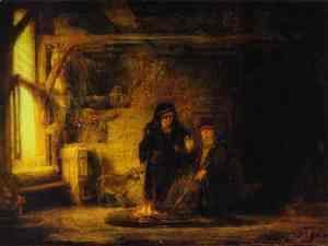 Rembrandt - Tobit's Wife with a Goat