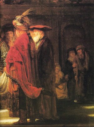 Rembrandt - Christ and the Woman Taken in Adultery (detail)