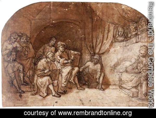 Rembrandt - Drawing from the Nude Model in Rembrandt's Studio