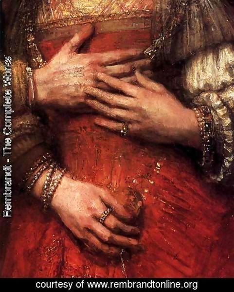 Rembrandt - The Jewish Bride (detail)