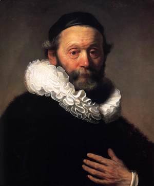 Rembrandt - Portrait of Johannes Wtenbogaert (detail)