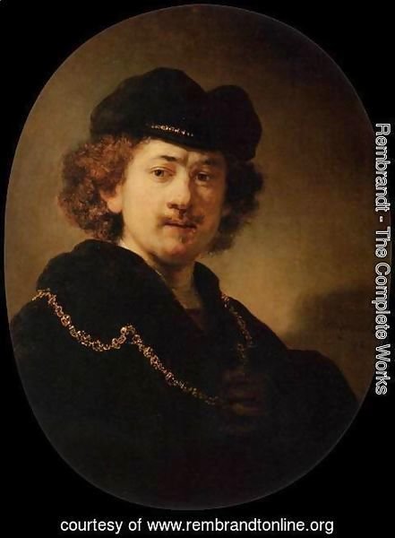 Rembrandt - Self-Portrait Wearing a Toque and a Gold Chain