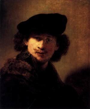 Rembrandt - Self-Portrait with Velvet Beret and Furred Mantel