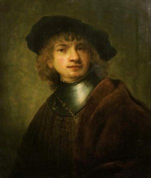 Rembrandt - A youth in a cap and gorget