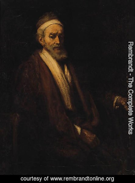 Rembrandt - Portrait of Jacob Trip, seated half-length, holding a staff