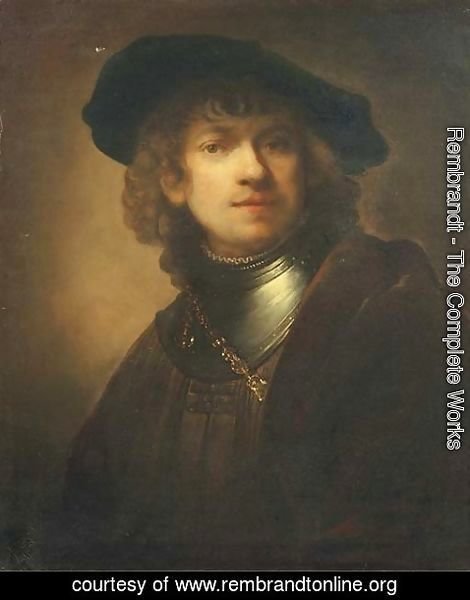 Rembrandt - Self-portrait as a young man with a black beret