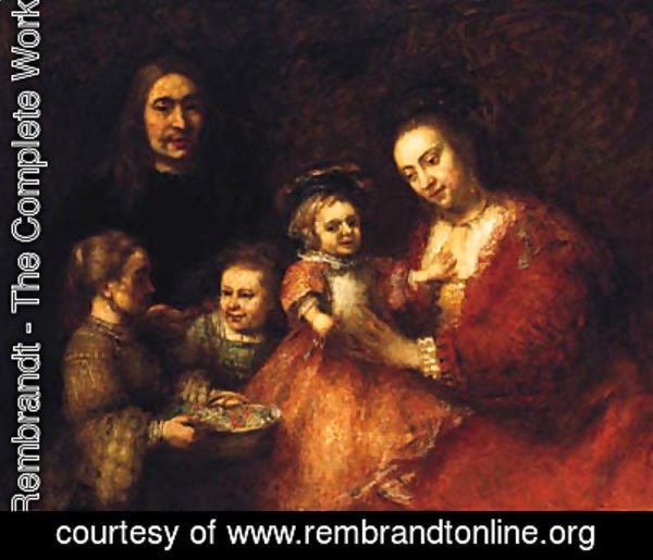 Rembrandt - Group Portrait Of A Husband And Wife With Three Children