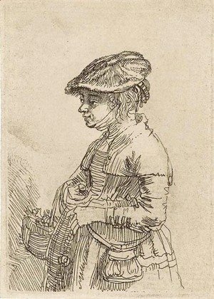 Rembrandt - A Girl with a Basket