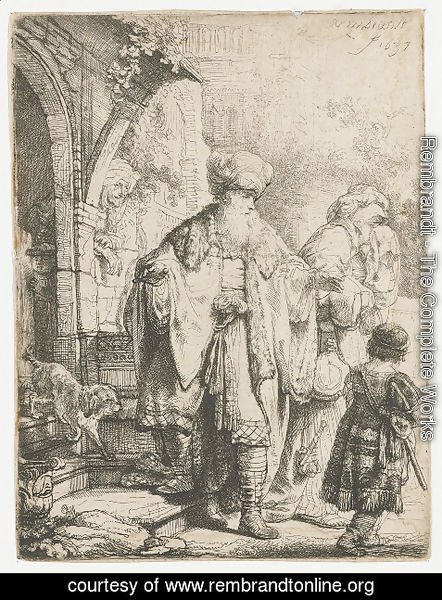 Rembrandt - Abraham casting out Hagar and Ishmael