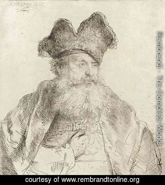 Rembrandt - An old Man with a divided Fur Cap