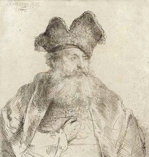 An old Man with a divided Fur Cap