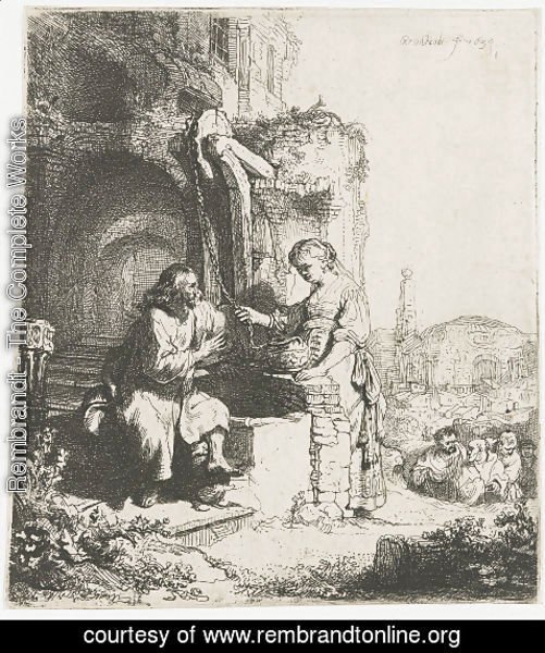 Rembrandt - Christ and the Woman of Samaria among Ruins