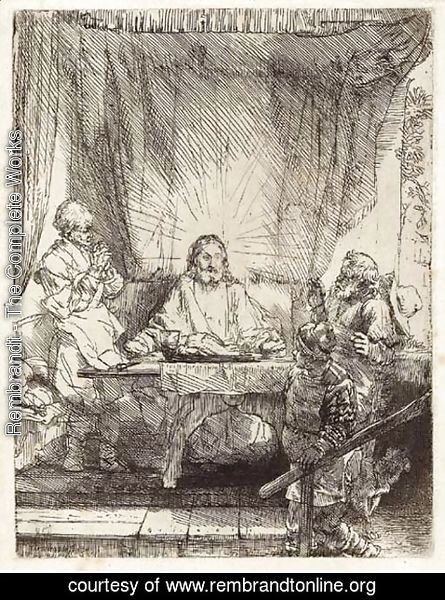 Rembrandt - Christ at Emmaus Large plate