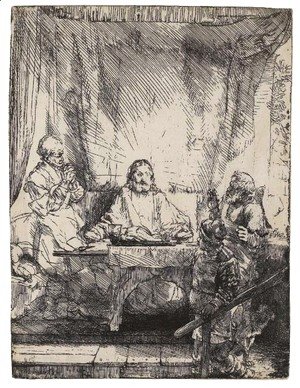 Rembrandt - Christ at Emmaus Larger Plate