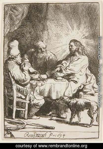 Rembrandt - Christ at Emmaus The smaller Plate