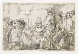 Rembrandt - Christ seated disputing with the Doctors