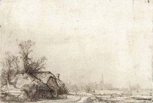 Rembrandt - Cottage beside a Canal A View of Diemen