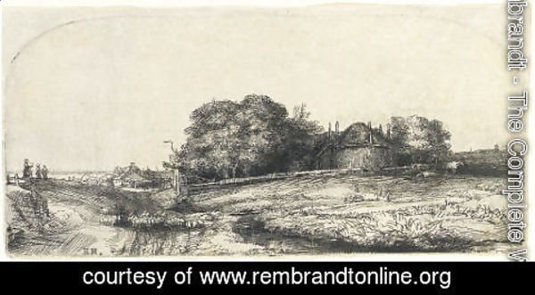 Rembrandt - Landscape with a Haybarn and a Flock of Sheep