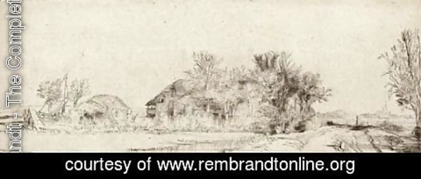 Rembrandt - Landscape with a Road beside a Canal