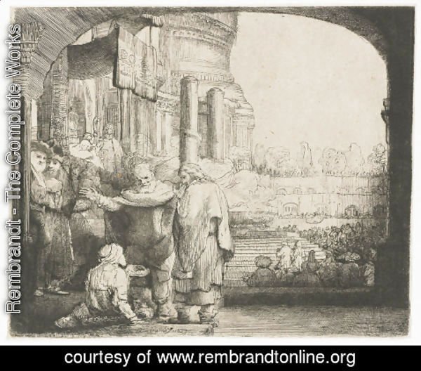Rembrandt - Peter and John healing the Cripple at the Gate of the Temple
