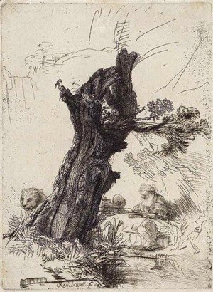 Rembrandt - Saint Jerome beside a Pollard Willow