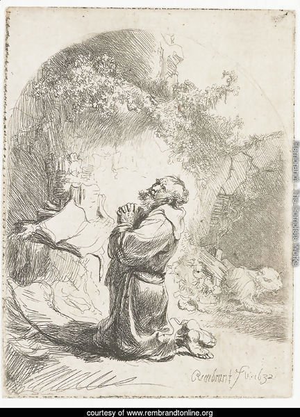 Saint Jerome praying Arched