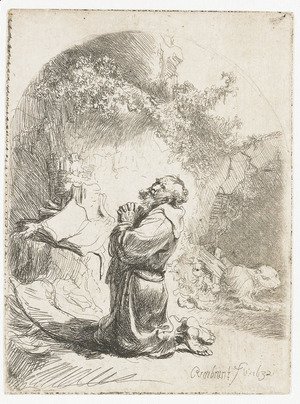 Rembrandt - Saint Jerome praying Arched