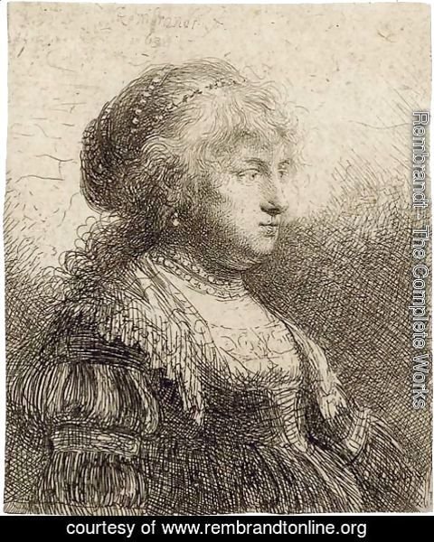Rembrandt - Saskia with Pearls in her Hair