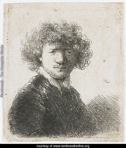 Self Portrait with curly Hair and white Collar Bust
