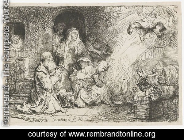 Rembrandt - The Angel departing from the Family of Tobias