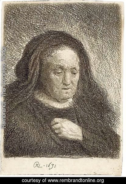 The Artist's Mother with her Hand on her Chest small Bust