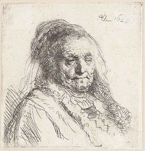 Rembrandt - The Artist's Mother, Head and Bust Three Quarters right